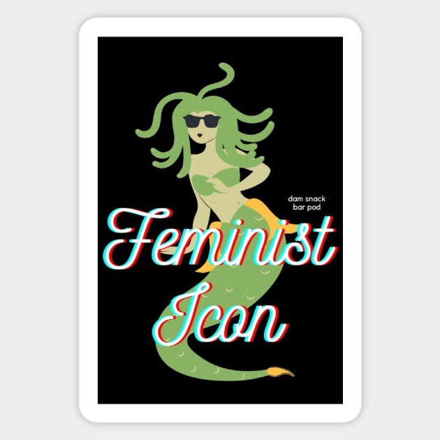 Feminist Icon Medusa Sticker by DamSnackBar Podcast